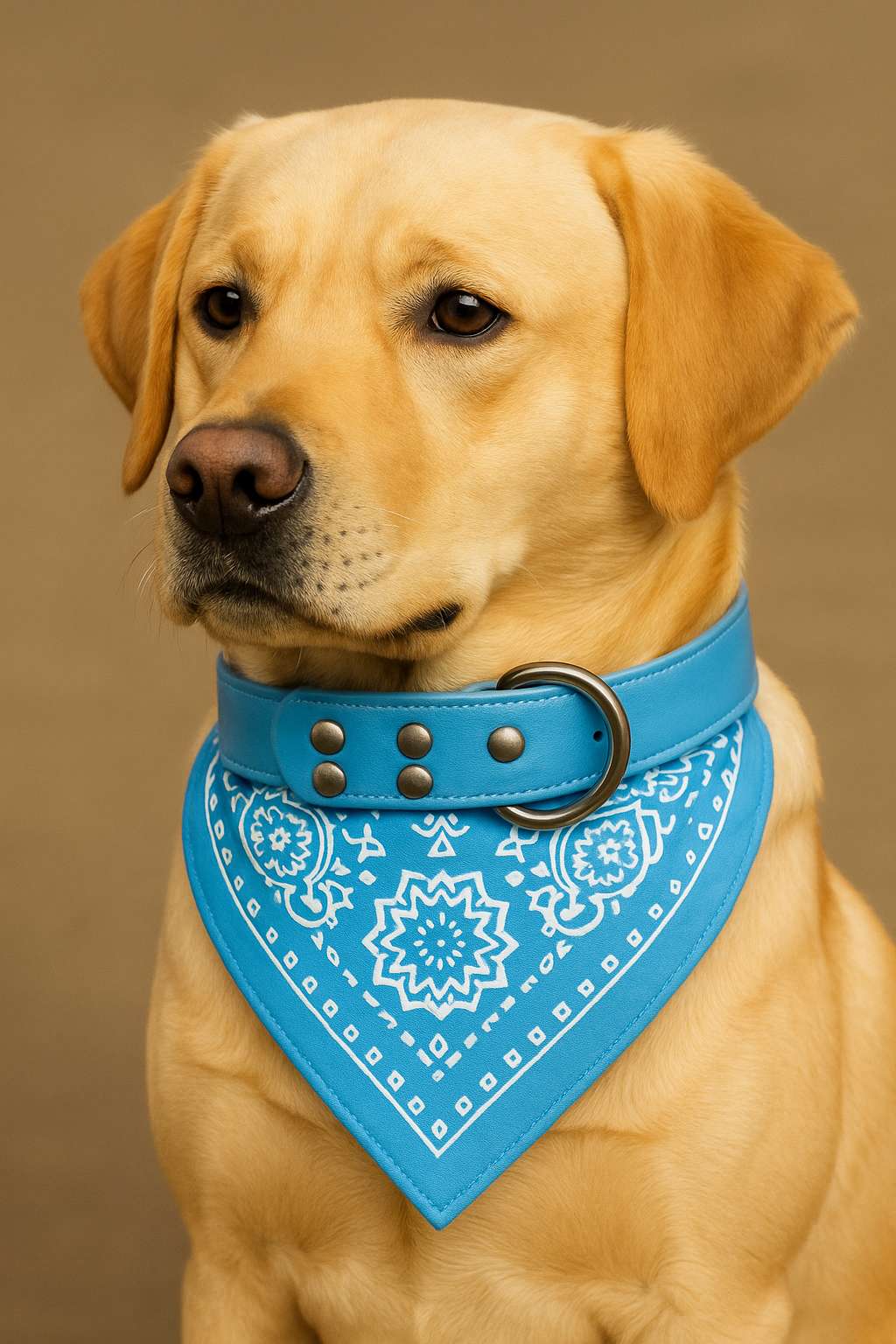 Soft Leather Bandana Collar for Dogs