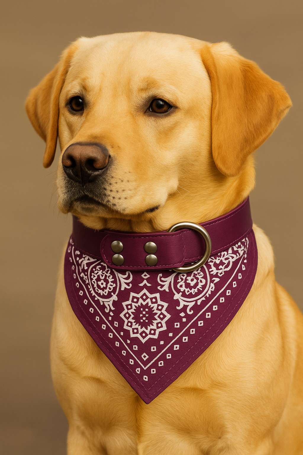 Soft Leather Bandana Collar for Dogs