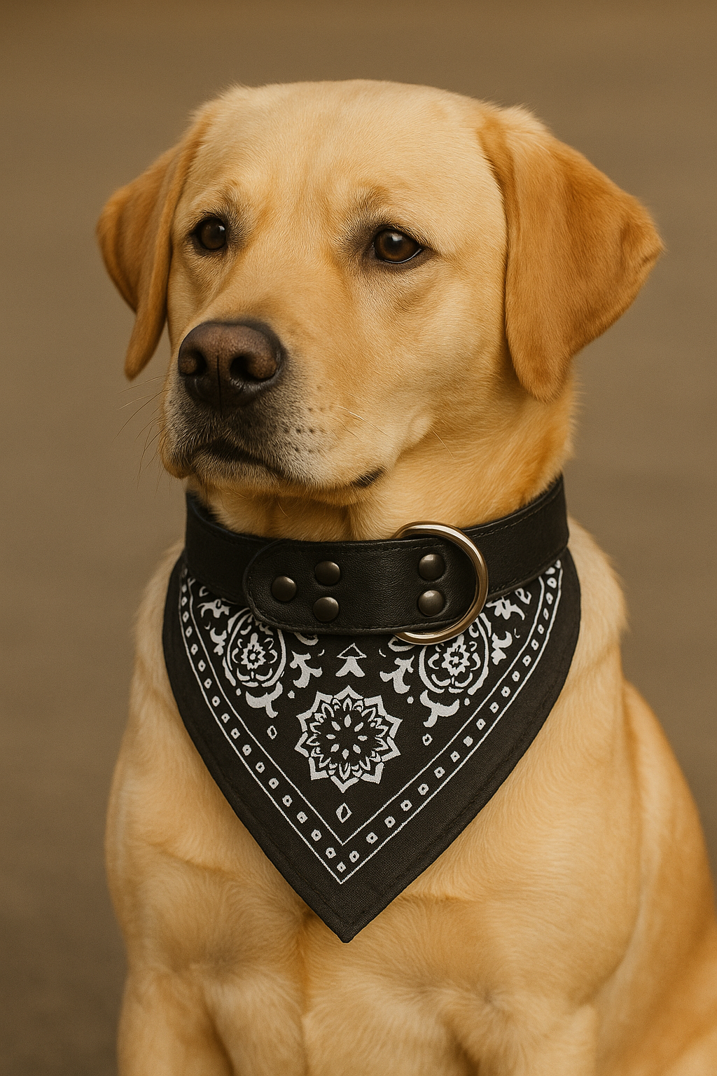 Soft Leather Bandana Collar for Dogs