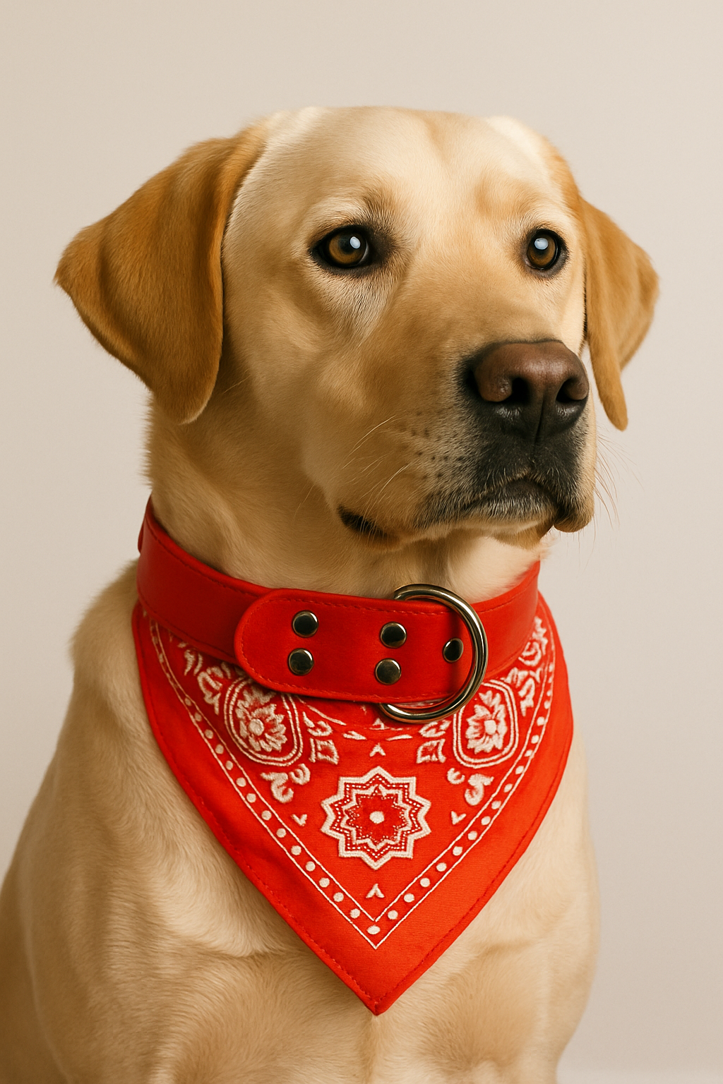 Soft Leather Bandana Collar for Dogs