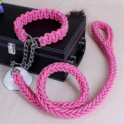 Durable Nylon Braided Dog Collar and Leash Set