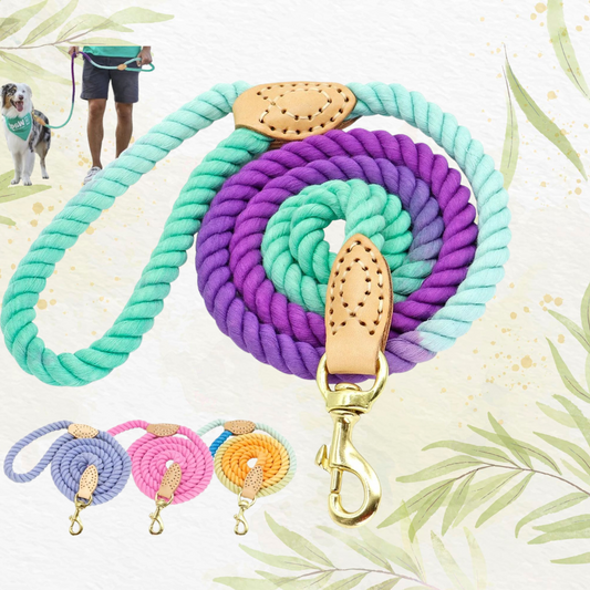 1.50m braided cotton dog leash