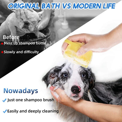 Dog shampoo brush