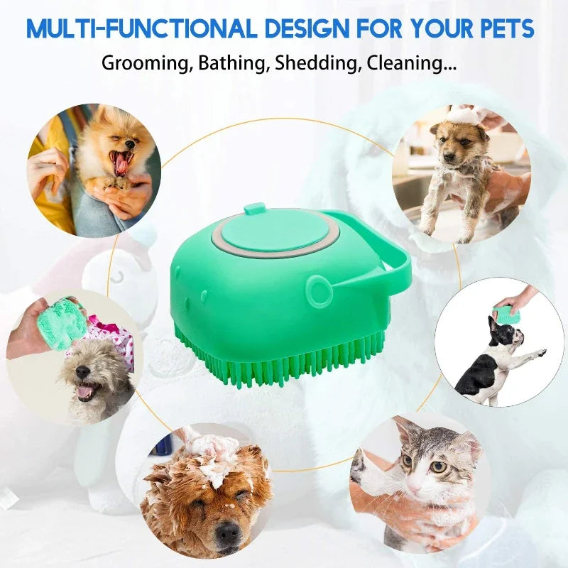 Dog shampoo brush