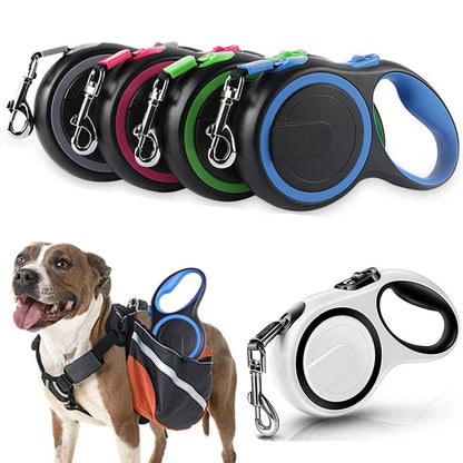 Automatic retractable extendable nylon dog leash