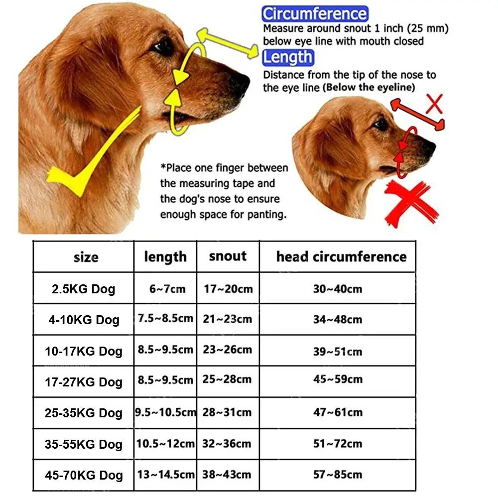 Adjustable Anti-Bite Silicone Dog Muzzle